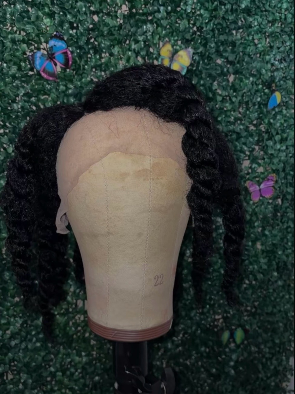 Black Curly Afro Lace Front Wig - 14 inch wig you can twist and untwist 250 den